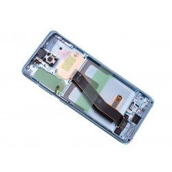 Bloc écran Dynamic Amoled 2X pré-monté sur châssis pour Samsung Galaxy S20 Bleu photo 1