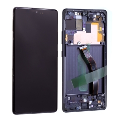 Bloc écran Super Amoled Plus pré-monté sur châssis pour Samsung Galaxy S10 Lite Noir Prismatique