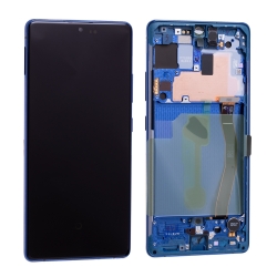 Bloc écran Super Amoled Plus pré-monté sur châssis pour Samsung Galaxy S10 Lite Bleu