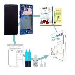 Kit de réparation Bloc écran Super Amoled Plus pré-monté sur châssis pour Samsung Galaxy S10 Lite Bleu
