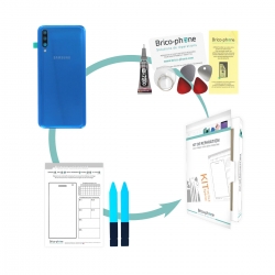 Kit de remplacement Vitre arrière Bleue d'origine pour Samsung Galaxy A50