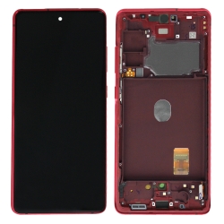 Bloc écran Super AMOLED pré-monté sur châssis pour Samsung Galaxy S20 FE Rouge