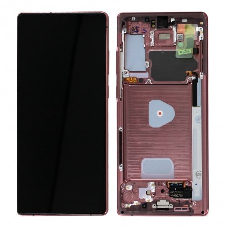 Bloc écran Super AMOLED Plus pré-monté sur châssis pour Samsung Galaxy Note 20 Or 2