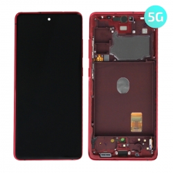 Bloc écran Super AMOLED pré-monté sur châssis pour Samsung Galaxy S20 FE Rouge 5G