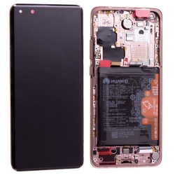 Bloc écran OLED complet pré-monté sur châssis + batterie pour Huawei P40 Pro Or