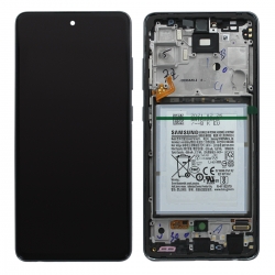 Bloc écran pré-monté sur châssis + batterie pour Samsung Galaxy A52 Noir_photo1