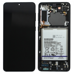 Bloc écran Dynamic Amoled 2X pré-monté sur châssis + batterie pour Samsung Galaxy S21+ Phantom Black_photo1