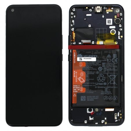 Bloc écran complet pré-monté sur châssis + batterie pour Honor 30 noir_photo2