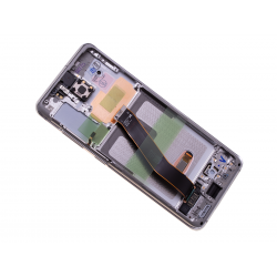Bloc écran Dynamic Amoled 2X pré-monté sur châssis pour Samsung Galaxy S20 Blanc photo 2