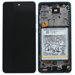 Bloc écran pré-monté sur châssis + batterie pour Samsung Galaxy A52 & A52 (5G) Bleu_photo1