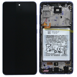 Bloc écran pré-monté sur châssis + batterie pour Samsung Galaxy A52 & A52 (5G) Violet_photo1