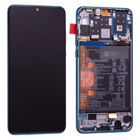 Bloc écran IPS LCD complet pré-monté sur châssis + batterie pour Huawei P30 Lite New Edition Bleu photo 1b