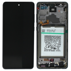 Bloc écran pré-monté sur châssis + batterie pour Samsung Galaxy A72 & A72 (5G) Noir_photo 1