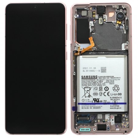 Bloc écran Dynamic Amoled 2X pré-monté sur châssis pour Samsung Galaxy S21 Phantom Violet_photo2