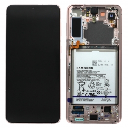 Bloc écran Dynamic Amoled 2X pré-monté sur châssis avec batterie pour Samsung Galaxy S21+ Phantom Violet_photo1