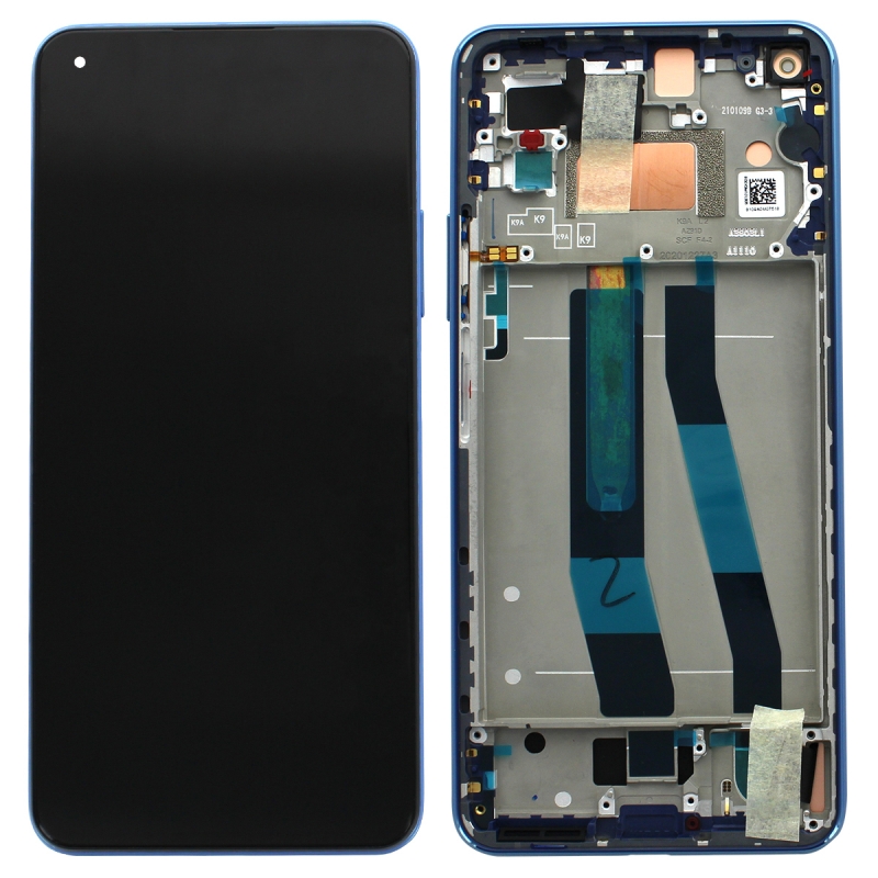 Bloc écran vitre + AMOLED pré-monté sur châssis pour Xiaomi Mi 11 Lite Bleu_photo1