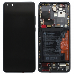 Bloc écran OLED complet pré-monté sur châssis + batterie pour Huawei P40 Pro Noir_photo1