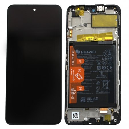 Bloc écran IPS LCD complet pré-monté sur châssis + batterie pour Huawei P smart 2021 Noir_photo2