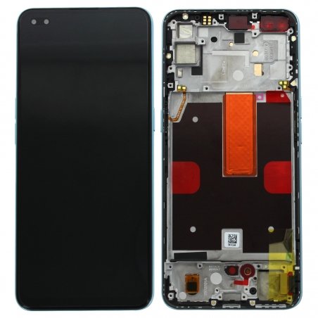 Bloc écran vitre + AMOLED pré-monté sur châssis pour Oppo Reno4 5G Bleu_photo2