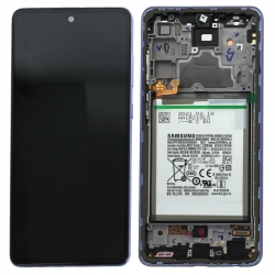 Bloc écran pré-monté sur châssis + batterie pour Samsung Galaxy A72 & A72 (5G) Violet_photo1