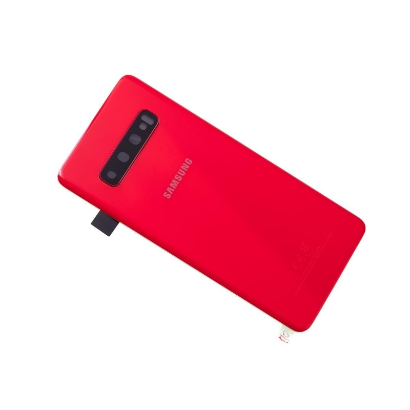 Vitre arrière originale d'occasion pour Samsung Galaxy S10 - Rouge photo 0
