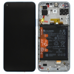 Bloc écran IPS LCD complet pré-monté sur châssis + batterie pour Huawei P40 lite 5G Argent_photo1