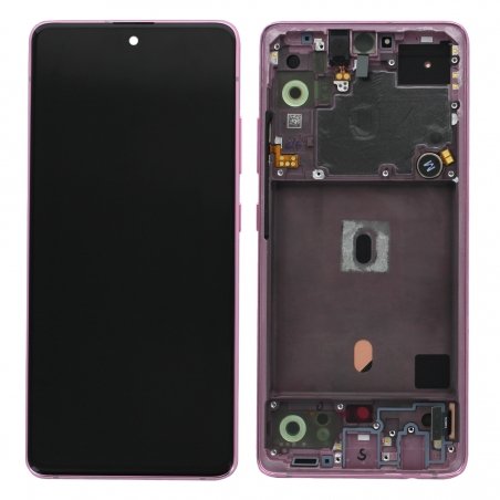 Bloc écran Super Amoled et vitre pré-montés sur châssis pour Samsung Galaxy A51 5G Rose_photo1b