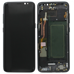 Bloc Écran Amoled et vitre prémontés sur châssis pour Samsung Galaxy S8 Noir Carbone - Reconditionné_photo1