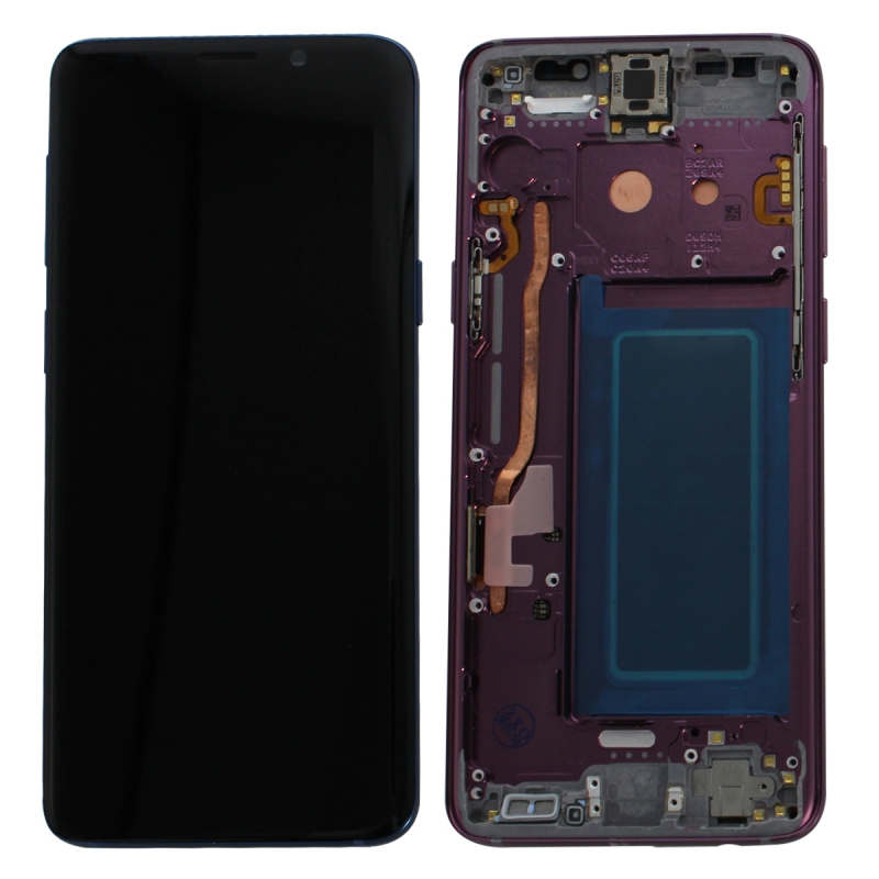 Bloc Écran Amoled et vitre prémontés sur châssis pour Samsung Galaxy S9 Violet - Reconditionné_photo1