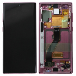 Bloc écran Dynamic Amoled et vitre pré-montés sur châssis pour Samsung Galaxy Note 10 Rose_photo1