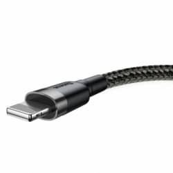 Câble Lightning vers USB cordon tissé noir photo 1