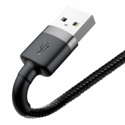 Câble Lightning vers USB cordon tissé noir photo 2