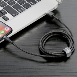 Câble Lightning vers USB cordon tissé noir photo 3