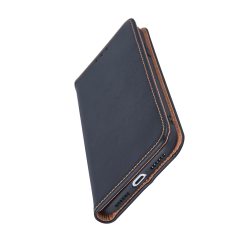 Housse portefeuille en cuir noir et marron pour iPhone 13 Pro photo4