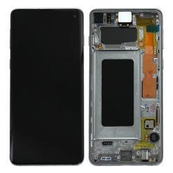 Bloc écran Amoled et vitre prémontés sur châssis pour Samsung Galaxy S10 Argent_photo1