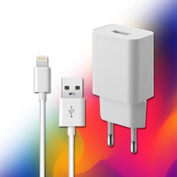 Kit avec chargeur et câble Lightning USB pour iPhone photo