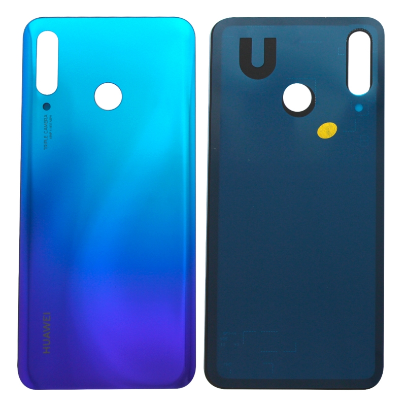 Vitre arrière compatible pour Huawei P30 Lite Bleu Paon_photo1