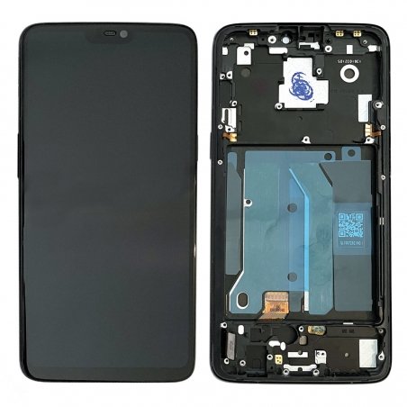Ecran reconditionné prémonté sur châssis noir pour OnePlus 6 photo2