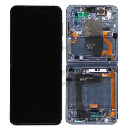 Bloc écran Dynamic AMOLED pré-monté sur châssis pour Samsung Galaxy Z Flip4 bleu_photo1b