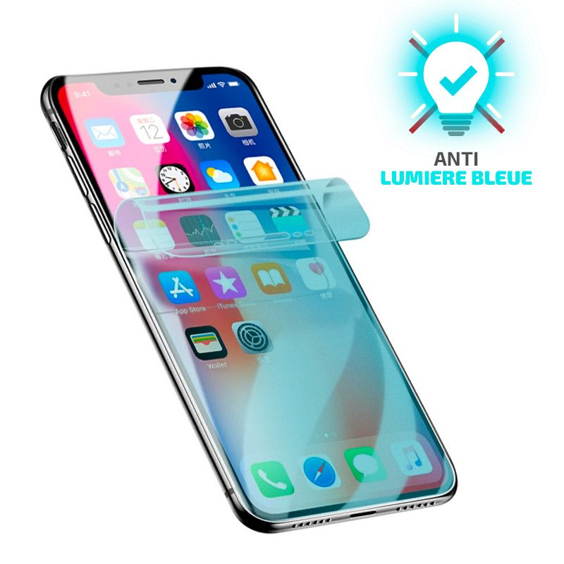 Protection d'écran en Hydrogel Anti Lumière bleue pour iPhone 6 Plus, 7 Plus et 8 Plus