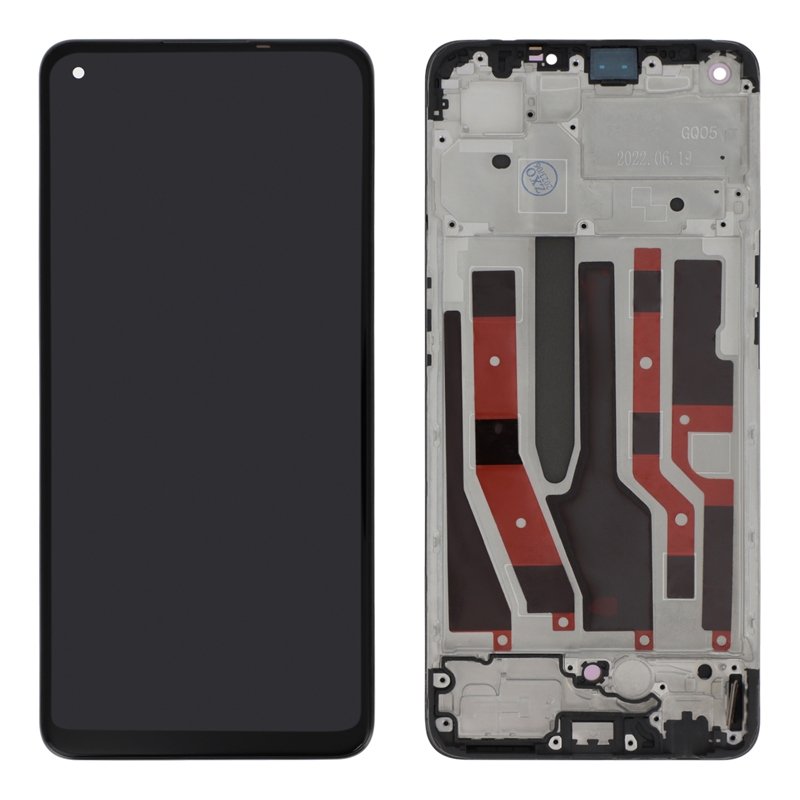Écran OLED Complet Avec Châssis Pour Oppo Reno 7 4G - Noir - Neuf