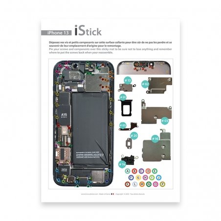 Patron adhésif d'aide au montage pas à pas pour iPhone 13_photo2