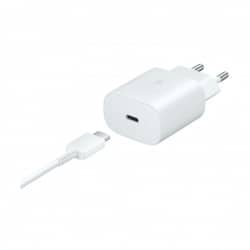 Chargeur ultra rapide USB-C 25Watt SAMSUNG avec câble Blanc photo 1