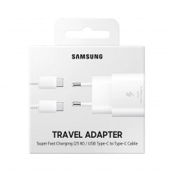 Chargeur ultra rapide USB-C 25Watt SAMSUNG avec câble Blanc photo 3