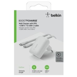Chargeur Complet BELKIN USB-C PD 30 Watt avec Câble USB TYPE-C inclus photo 3