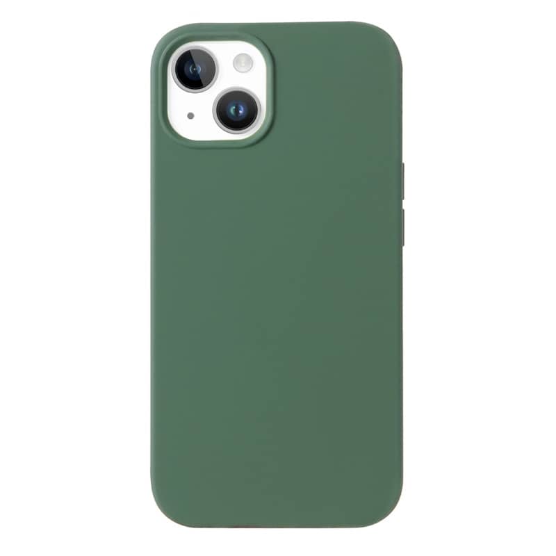 Housse silicone pour iPhone 15 avec intérieur microfibres vert nuit 4