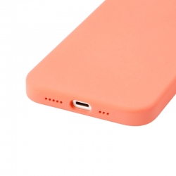 Housse silicone pour iPhone 15 avec intérieur microfibres orange 1