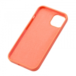 Housse silicone pour iPhone 15 avec intérieur microfibres orange 2