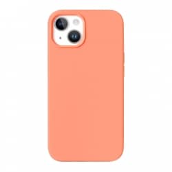 Housse silicone pour iPhone 15 Plus avec intérieur microfibres orange 4