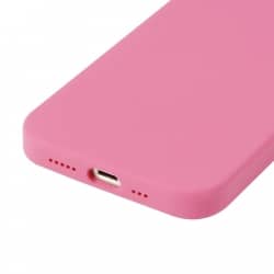 Housse silicone pour iPhone 15 avec intérieur microfibres Rose